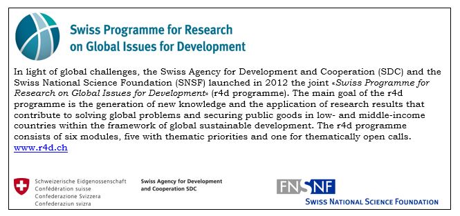 Enlarged view: Official short description box of r4d program (Swiss Programme for Research on Global Issues for Development)